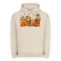 Pigment French Oak pumpkins coffee cups Urban Hoodie - Zillion Design Studio