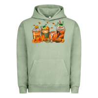 Pigment Oil Green pumpkins coffee cups Urban Hoodie - Zillion Design Studio