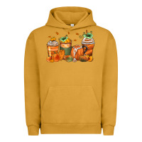 Pigment Peanut Butter pumpkins coffee cups Urban Hoodie - Zillion Design Studio