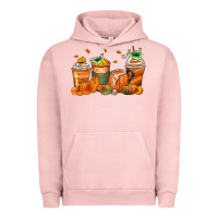 Pigment Salmon pumpkins coffee cups Urban Hoodie - Zillion Design Studio