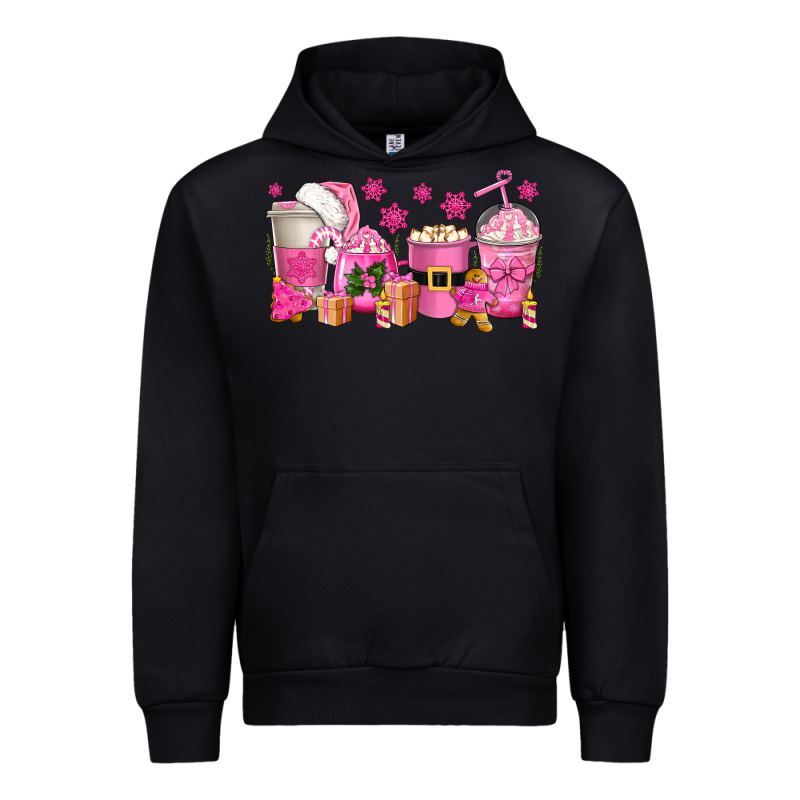 Pink Christmas Coffee Cups Urban Hoodie by texasbilliewilder | Teevron