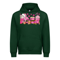 Forest Green pink christmas coffee cups Urban Hoodie - texasbilliewilder