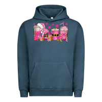 Pigment Midnight Navy pink christmas coffee cups Urban Hoodie - texasbilliewilder