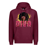 Burgundy Diva juneteenth Premium Hoodie - Zillion Design Studio