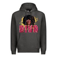 Charcoal Heather Diva juneteenth Premium Hoodie - Zillion Design Studio