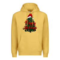 Antique Gold happy holidays christmas tree Premium Hoodie - RanaPortraitStore