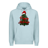 Blue Mist happy holidays christmas tree Premium Hoodie - RanaPortraitStore