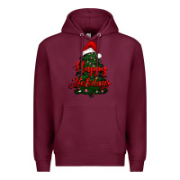Burgundy happy holidays christmas tree Premium Hoodie - RanaPortraitStore
