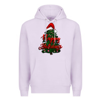 Lilac happy holidays christmas tree Premium Hoodie - RanaPortraitStore