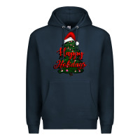 Navy happy holidays christmas tree Premium Hoodie - RanaPortraitStore