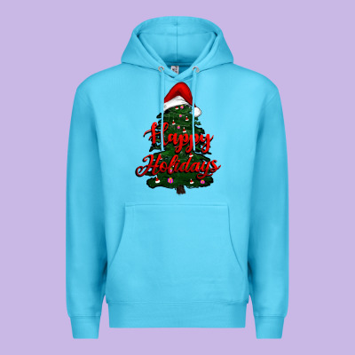 Happy Holidays Christmas Tree Premium Hoodie Designed By Ranaportraitstore