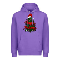 Purple happy holidays christmas tree Premium Hoodie - RanaPortraitStore