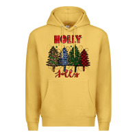 Antique Gold holly jolly Christmas trees Premium Hoodie - RanaPortraitStore