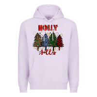 Lilac holly jolly Christmas trees Premium Hoodie - RanaPortraitStore