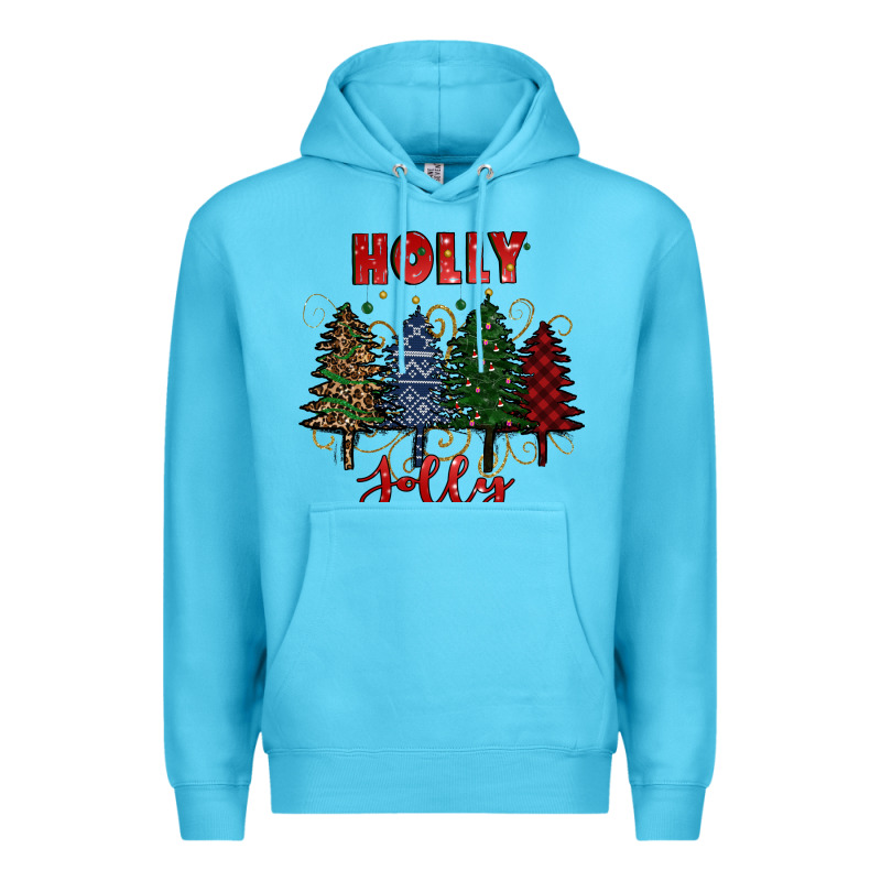 Holly Jolly Christmas Trees Premium Hoodie by RanaPortraitStore | Teevron