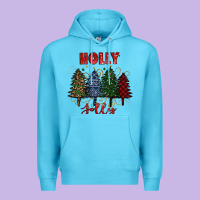 Holly Jolly Christmas Trees Premium Hoodie Designed By Ranaportraitstore