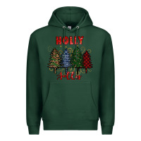 Sports Green holly jolly Christmas trees Premium Hoodie - RanaPortraitStore