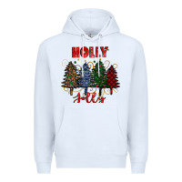White holly jolly Christmas trees Premium Hoodie - RanaPortraitStore
