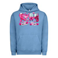 Pigment Pebble Blue breast cancer wine glasses Urban Hoodie - texasbilliewilder