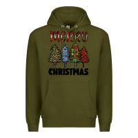 Army Green merry christmas trees Premium Hoodie - RanaPortraitStore