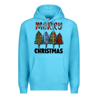 Ocean Blue merry christmas trees Premium Hoodie - RanaPortraitStore