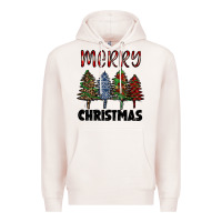 Pale Pink merry christmas trees Premium Hoodie - RanaPortraitStore