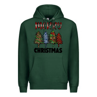 Sports Green merry christmas trees Premium Hoodie - RanaPortraitStore