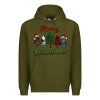 Army Green merry christmas trees Premium Hoodie - RanaPortraitStore