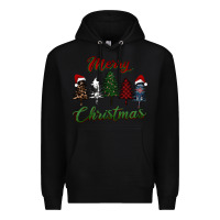 Black merry christmas trees Premium Hoodie - RanaPortraitStore