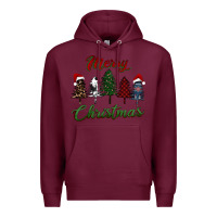 Burgundy merry christmas trees Premium Hoodie - RanaPortraitStore