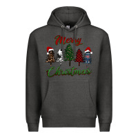 Charcoal Heather merry christmas trees Premium Hoodie - RanaPortraitStore