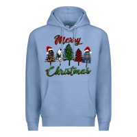 Colony Blue merry christmas trees Premium Hoodie - RanaPortraitStore