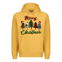 Mustard merry christmas trees Premium Hoodie - RanaPortraitStore