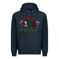 Navy merry christmas trees Premium Hoodie - RanaPortraitStore