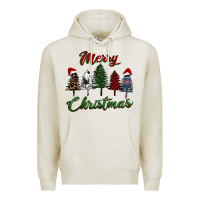 Oatmeal Heather merry christmas trees Premium Hoodie - RanaPortraitStore