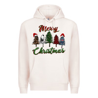 Pale Pink merry christmas trees Premium Hoodie - RanaPortraitStore