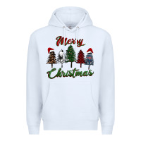 White merry christmas trees Premium Hoodie - RanaPortraitStore