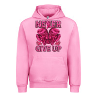 Fuchsia Pink never give up cancer Urban Hoodie - texasbilliewilder