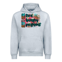 Heather Grey super tired super hungry super pregnant Urban Hoodie - Zillion Design Studio