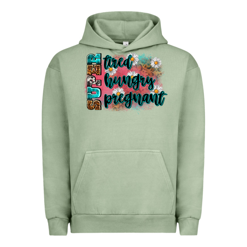 Super Tired Super Hungry Super Pregnant Urban Hoodie by Zillion Design Studio | Teevron