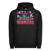 Pigment Black minding my own small business Urban Hoodie - Zillion Design Studio