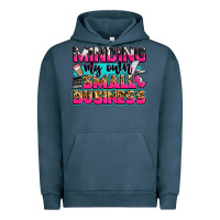 Pigment Midnight Navy minding my own small business Urban Hoodie - Zillion Design Studio