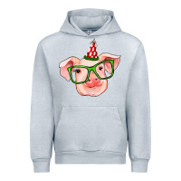 Heather Grey pig christmas Urban Hoodie - RanaPortraitStore