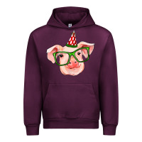 Mauve Wine pig christmas Urban Hoodie - RanaPortraitStore