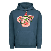 Pigment Midnight Navy pig christmas Urban Hoodie - RanaPortraitStore