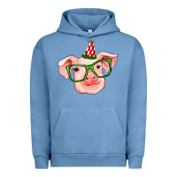 Pigment Pebble Blue pig christmas Urban Hoodie - RanaPortraitStore
