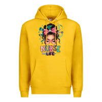 Lemon afro messy bun nurse life Premium Hoodie - texasbilliewilder