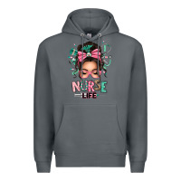 Rock afro messy bun nurse life Premium Hoodie - texasbilliewilder