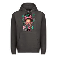 Smoke afro messy bun nurse life Premium Hoodie - texasbilliewilder