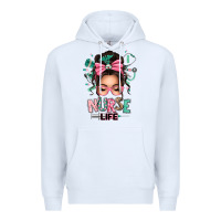 White afro messy bun nurse life Premium Hoodie - texasbilliewilder